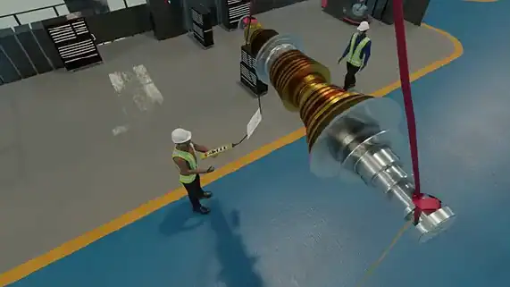 3D animation of industrial rotor assembly